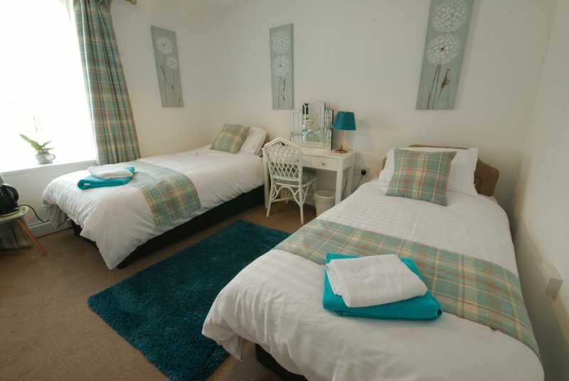 Twin bed and breakfast room in Whitland